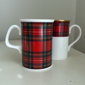 Scottish Tartan Royal Burlington Bone China Tea Cups Coffee Mugs set of 2